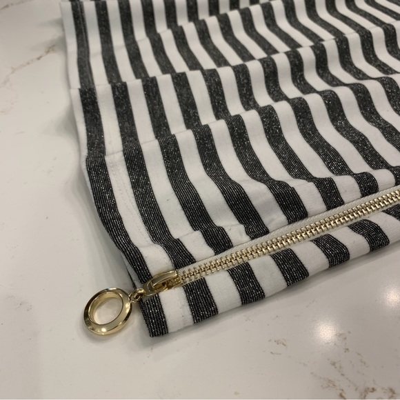 Brooke Shields Timeless Short Sleeve Metallic Striped Blouse Woman’s Size XL - Picture 5 of 11